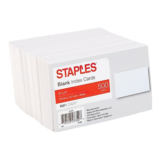 5x8 Blank Unruled White Index Cards pack of 100 NEW Factory Sealed