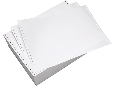 Alliance Continuous Computer Paper 12 x 8-1/2 Blank Left & Right Perforated 1-Part 92 Bright 20lb 2700 Sheets per Carton