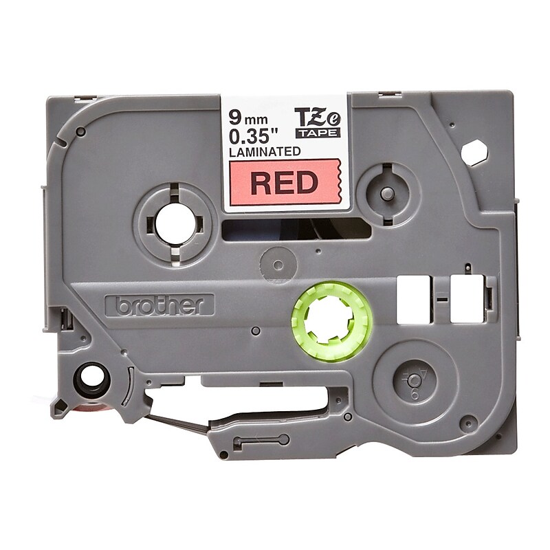 Brother P-touch TZe-421 Laminated Label Maker Tape, 3/8" x 26-2/10', Black On Red (TZe-421) image 1