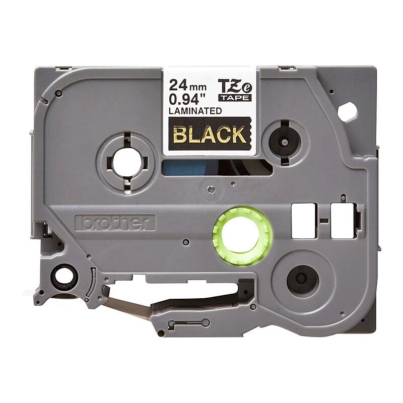 Brother P-touch TZe-354 Laminated Label Maker Tape, 1" x 26-2/10', Gold on Black (TZe-354) image 1
