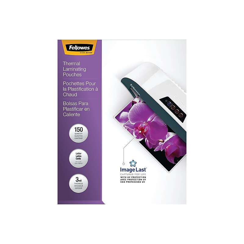 Fellowes Premium ImageLast Thermal Laminating Pouches, Letter Size, 3 Mil, 150/Pack (5200509) image 1