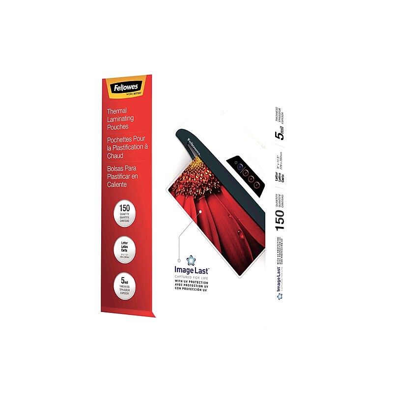 Fellowes Premium ImageLast Thermal Laminating Pouches, Letter Size, 5 Mil, 150/Pack (5204007) image 1