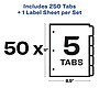 Avery Index Maker Paper Dividers with Print & Apply Label Sheets, 5 Tabs, White, 50 Sets/Pack (11556)~#|#~sp42466154_sc7