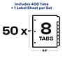 Avery Index Maker Paper Dividers with Print & Apply Label Sheets, 8 Tabs, White, 50 Sets/Pack (11557)~#|#~sp42466158_sc7
