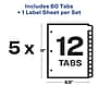 Avery Index Maker Paper Dividers with Print & Apply Label Sheets, 12 Tabs, White, 5 Sets/Pack (11429)~#|#~sp42466258_sc7