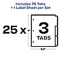 Avery Index Maker Paper Dividers with Print & Apply Label Sheets, 3 Tabs, White, 25 Sets/Pack (11445)~#|#~sp42466295_sc7
