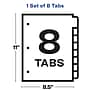 Avery Index Maker Plastic Dividers with Print & Apply Label Sheets, 8 Tabs, Frosted White (11450)~#|#~sp42466307_sc7