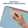 Avery Index Maker Plastic Dividers with Print & Apply Label Sheets, 8 Tabs, Multicolor, 5 Sets/Pack (AVE12433)~#|#~sp42466415_sc7