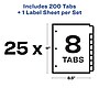 Avery Index Maker Paper Dividers with Print & Apply Label Sheets, 8 Tabs, White, 25 Sets/Pack (11447)~#|#~sp42466503_sc7