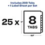 Avery Index Maker Unpunched Paper Dividers with Print & Apply Label Sheets, 8 Tabs, White, 25 Sets/Pack (11444)~#|#~sp42466585_sc7