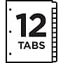 Avery Ready Index Table of Contents Pre-Printed Numeric Paper Divider, 12 Tabs, Multicolor, 1 Set (11141)~#|#~sp42477713_sc7