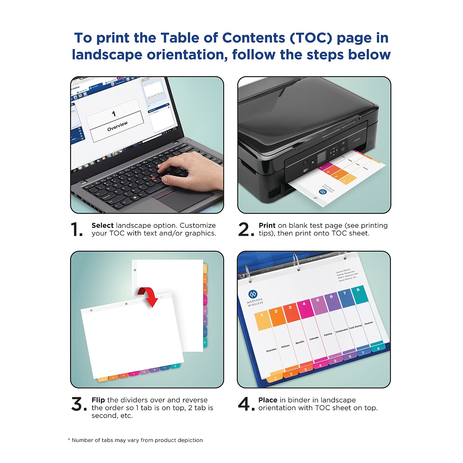 Avery Ready Index Customizable Table of Contents Multicolor Dividers 10-Tab - Picture 4 of 6