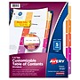 Avery Ready Index Table of Contents Paper Dividers, 1-5 Tabs, Multicolor (11131)~#|#~sp42477735_sc7