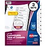 Avery Customizable Table of Contents Divider, 10-Tab, White, 3/Pack (11077)~#|#~sp42479750_sc7