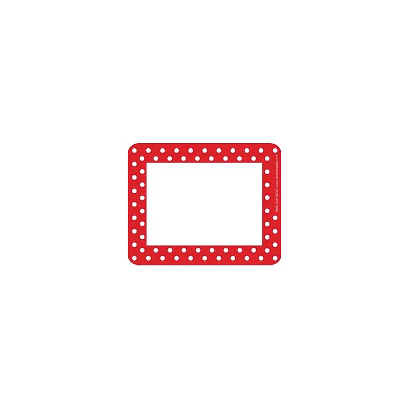 Barker Creek Self-adhesive Red & White Dots School Name Tags, 2.75" x 3.5", 90/Set (BC3744) image 1