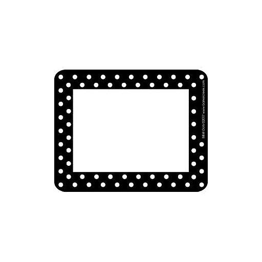 Barker Creek Black & White Dots Name Tags, SelfAdhesive Labels, 3 1/2