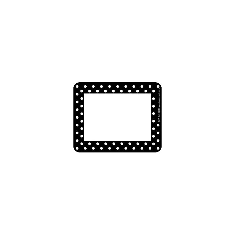 Barker Creek Self-adhesive Black & White Dots School Name Tags, 2.75" x 3.5", 90/Set (BC3747) image 1
