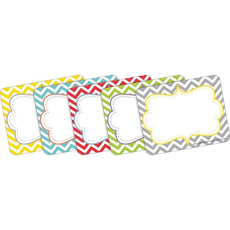Barker Creek Self-adhesive Beautiful Chevron School Name Tags, 2.75" x 3.5", 90/Set (BC3762) image 1