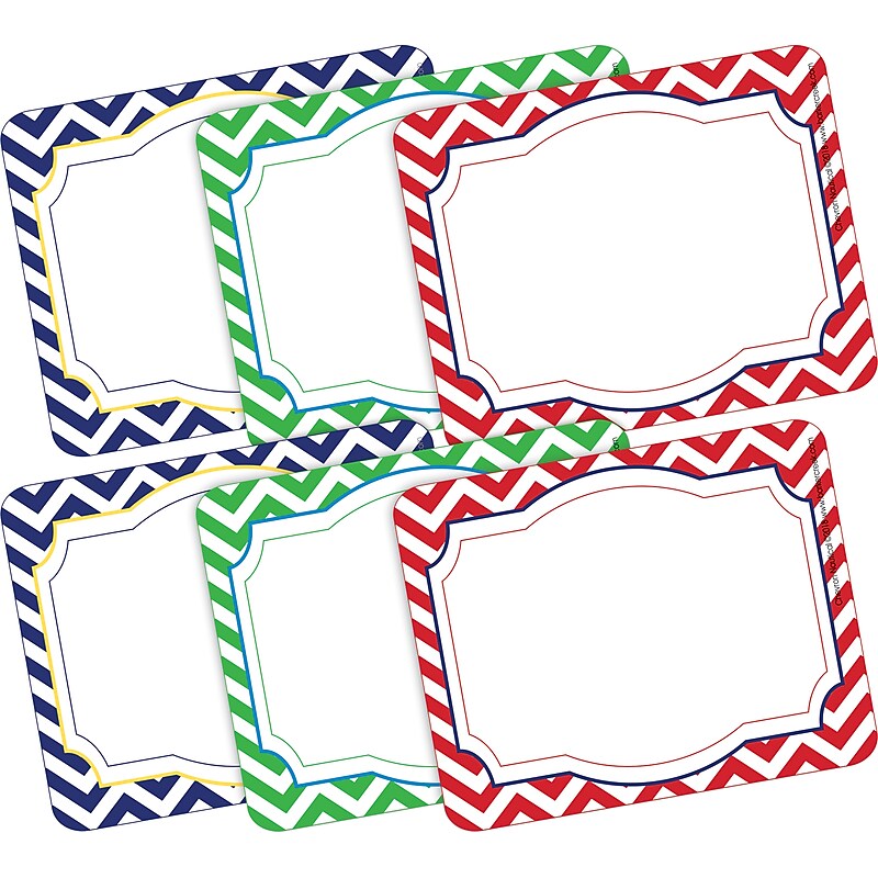 Barker Creek Self-adhesive Nautical Chevron School Name Tags, 2.75" x 3.5", 90/Set (BC3763) image 1