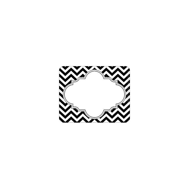 Barker Creek Self-adhesive Black Chevron School Name Tags, 2.75" x 3.5", 90/Set (BC3764) image 1