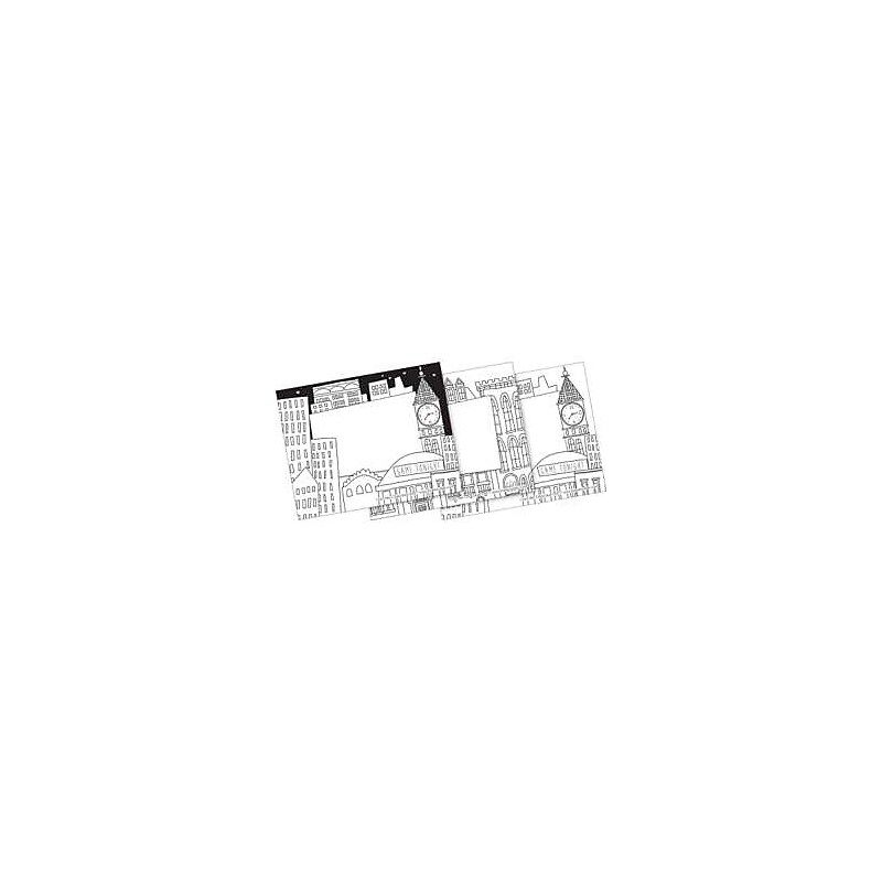 Barker Creek Color Me! Cityscapes Self-adhesive School Name Tags, 2.75" x 3.5", 90/Set (BC3772) image 1