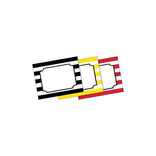 Barker Creek Wide Stripes Name Tags, SelfAdhesive Labels, 3 1/2" x 2 3