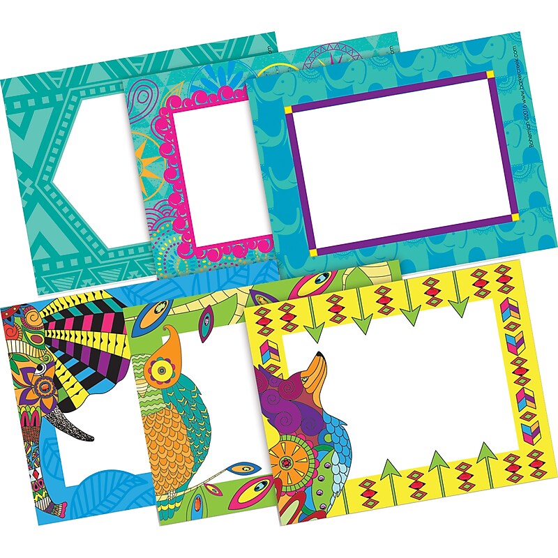 Barker Creek Self-adhesive Bohemian & Bohemian Animals School Name Tags, 2.75" x 3.5", 90/Set (BC3778) image 1