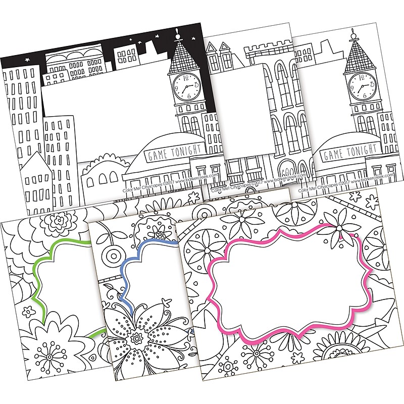 Barker Creek Color Me! In My Garden & Cityscapes Self-adhesive School Name Tags, 2.75" x 3.5", 90/Set (BC3780) image 1