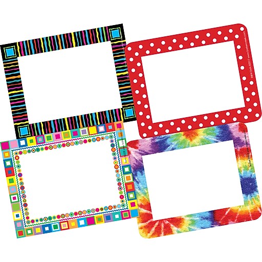 Barker Creek Groovy Name Tags, SelfAdhesive Labels Set, 180/Set