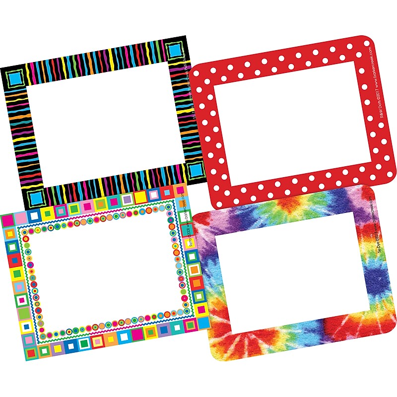 Barker Creek Groovy Self-adhesive School Name Tags, 2.75" x 3.5", 180/Set (BC3781) image 1