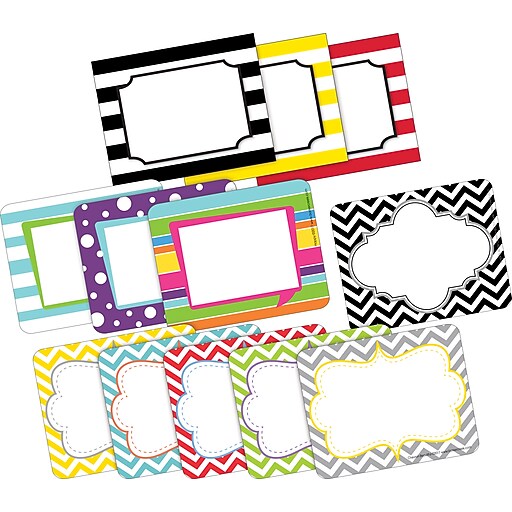 Barker Creek Chevron & Stripes Name Tags, SelfAdhesive Labels Set, 180/Set (BC3784) Staples