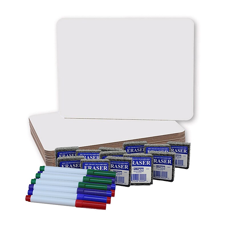 Flipside Dry Erase Whiteboard Set, 9" x 12", 12 Sets of 3 (FLP31003) image 1