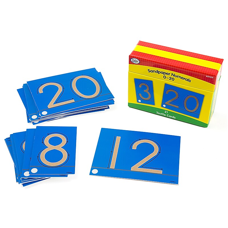 Tactile Sandpaper Numerals 0-20 for Grades K-1, Set of 21 (DD-211211) image 1
