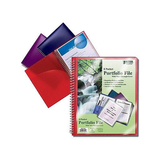 Better Office Products 8 Pocket Portfolio with Front View Cover at Staples