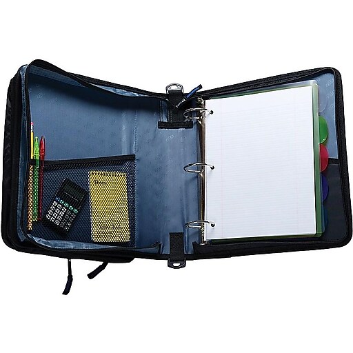 Caseit Universal 2Inch Round 3Ring Zipper Binder, Black (LT007