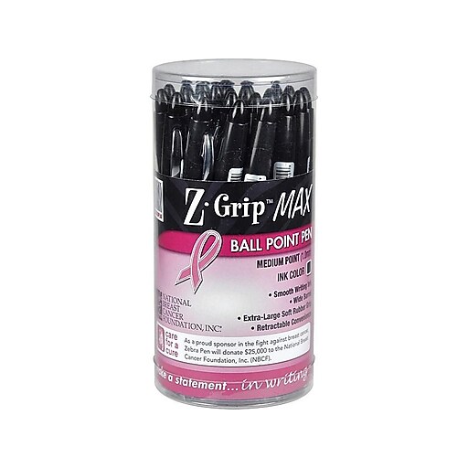 Zebra Z-Grip Max BCA Retractable Ballpoint Pen, Bold Point, 1.2mm