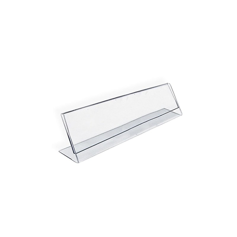 Azar Nameplate Holders, 8" x 2", Horizontal, Tabletop, Clear Acrylic, 10/Pack (112703) image 1