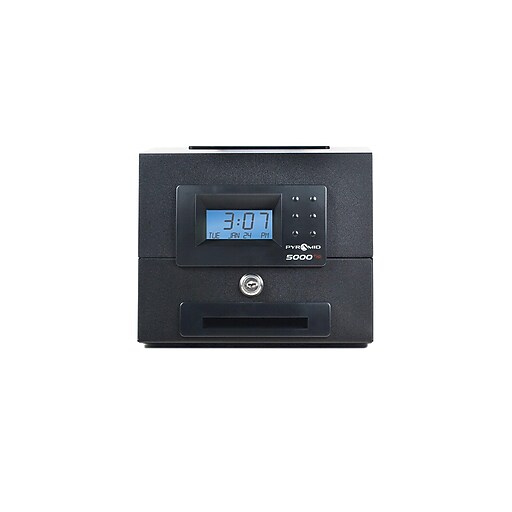Pyramid Punch Card Time Clock System, Black (5000HD) Staples