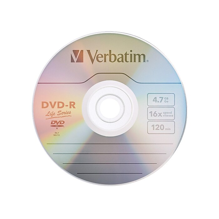 GrapeSEED DVD CDセット　DVD 1〜15 CD 1〜16 Verbatim Life Series 97176 16x DVD-R, Silver, 50/Pack | Staples
