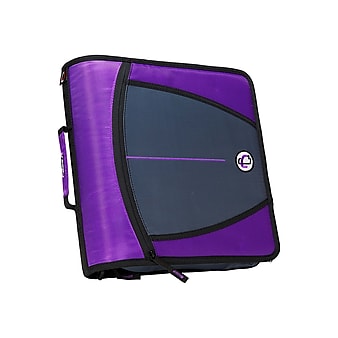 Case It Mighty Zip Tab 3" 3-Ring Zipper Binder, Purple (D146PUR)