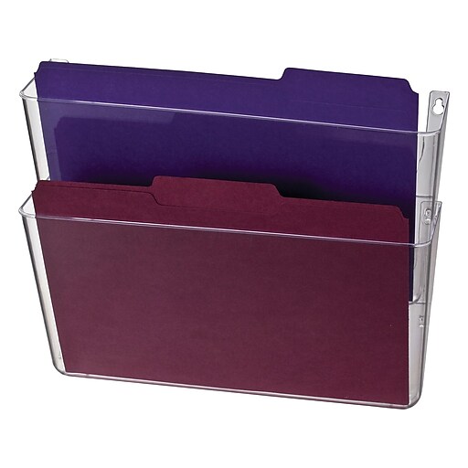 OfficeMate 2Pocket Plastic Wall File, Clear (21404) at Staples
