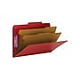 Smead Pressboard Classification Folders with SafeSHIELD Fasteners, Legal Size, 2 Dividers, Bright Red, 10/Box (19031)~#|#~sp42716666_sc7