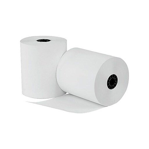 uAccept Thermal Cash Register Paper Rolls, 3 1/8" x 220', 50 Rolls/Pack