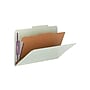 Smead Pressboard Classification Folders with SafeSHIELD Fasteners, Legal Size, 1 Divider, Gray/Green, 10/Box (18776)~#|#~sp42716872_sc7