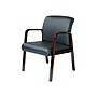 Alera Reception Lounge Series Leather Guest Chair, Black/Mahogany (ALERL4319M)~#|#~sp42716910_sc7