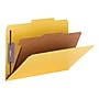 Smead Pressboard Classification Folders with SafeSHIELD Fasteners, 2" Expansion, Legal Size, 1 Divider, Yellow, 10/Box (18734)~#|#~sp42716914_sc7