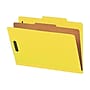 Smead Pressboard Classification Folders with SafeSHIELD Fasteners, 2" Expansion, Legal Size, 1 Divider, Yellow, 10/Box (18734)~#|#~sp42716915_sc7