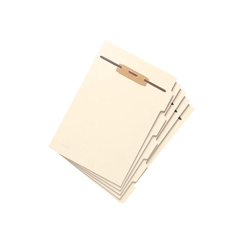 Smead Folder Dividers with Fastener, Side 1/5-Cut Tab, Letter Size, Manila, 10/Box (35605) image 1