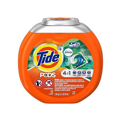 Tide® PODS HE Laundry Detergent with Febreze, Botanical Rain, 54 Pods