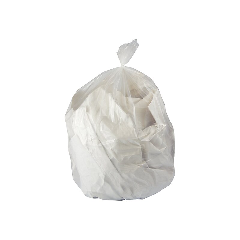Heritage 16 Gallon Industrial Trash Bag, 24" x 32", Low Density, 0.7 Mil, Clear, 500 Bags/Box (H4832HC R01) image 1